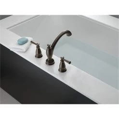 Delta Linden Double Lever Handle Deck Mounted Roman Tub Filler - Less Rough In -Delta Sales Store delta t2793 alt 6