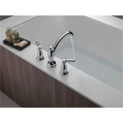 Delta Linden Double Lever Handle Deck Mounted Roman Tub Filler - Less Rough In -Delta Sales Store delta t2793 alt 7