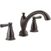 Delta Linden Double Lever Handle Deck Mounted Roman Tub Filler - Less Rough In -Delta Sales Store delta t2793 bronze img