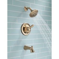 Delta Lahara Monitor 14 Series Tub and Shower Trim Package with 1.75 GPM Multi Function Shower Head -Delta Sales Store t14438 cz water 02 web