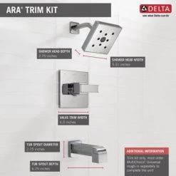 Delta Ara Monitor 14 Series Single Function Pressure Balanced Tub and Shower - Less Rough-In Valve -Delta Sales Store t14467 03