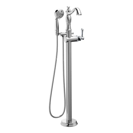 Delta Cassidy Floor Mounted Tub Filler with Integrated Diverter and Hand Shower - Less Rough In 3 Delta Cassidy Floor Mounted Tub Filler with Integrated Diverter and Hand Shower - Less Rough In