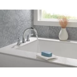 Delta Kayra Deck Mounted Roman Tub Filler with Built-In Diverter -Delta Sales Store t2733 tub water