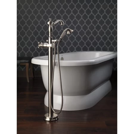Delta Cassidy Floor Mounted Tub Filler with Integrated Diverter and Hand Shower - Less Rough In 4 Delta Cassidy Floor Mounted Tub Filler with Integrated Diverter and Hand Shower - Less Rough In - Image 2