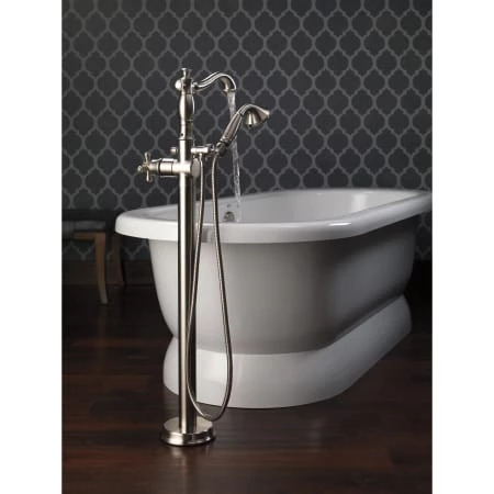 Delta Cassidy Floor Mounted Tub Filler with Integrated Diverter and Hand Shower - Less Rough In 5 Delta Cassidy Floor Mounted Tub Filler with Integrated Diverter and Hand Shower - Less Rough In - Image 3