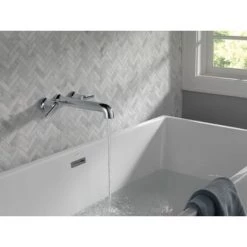 Delta Trinsic Double Handle Wall Mounted Tub Filler Trim - Less Rough In -Delta Sales Store t5759 wl water web